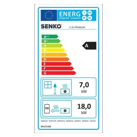 Senko C 25 Premium ενεργειακή σόμπα ξύλου καλοριφέρ με φούρνο 5