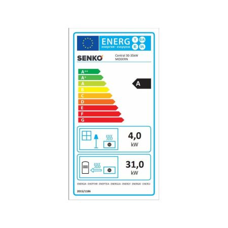 Senko Central 30 35 kW Modern ενεργειακό τζάκι ξύλου καλοριφέρ 2