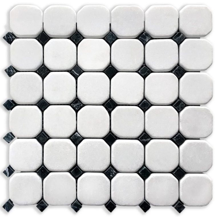 30.5x30.5cm Πλακάκι Octagon Thassos Black Dots