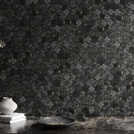 Ivy Space 27.5x28.9cm Πλακάκι Hexagon Black Argo