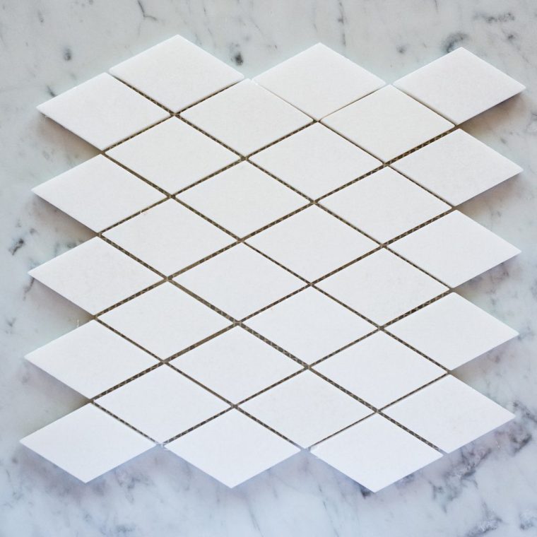 designer marble thassos diamond mosaic ivyspace