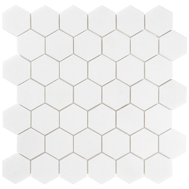 hexagon thassos marble mosaic ivyspace