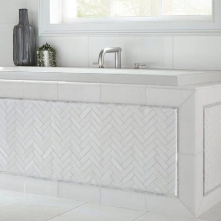 thassos herringbone mosaic 2.54x10