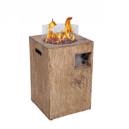Column 40 Wood look outdoor fireplace
