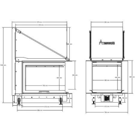 A.caminetti 3d 50x70 ενεργειακό τζάκι ξύλου διαστάσεις
