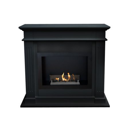 Elda electric or bio ethanol fireplace (Riano, Black RAL9005)