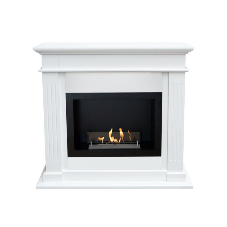 Elda electric or bio ethanol fireplace (Riano, White RAL9010)