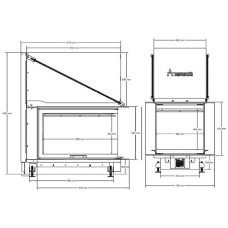 A.caminetti 3d max ενεργειακό τζάκι ξύλου διαστάσεις