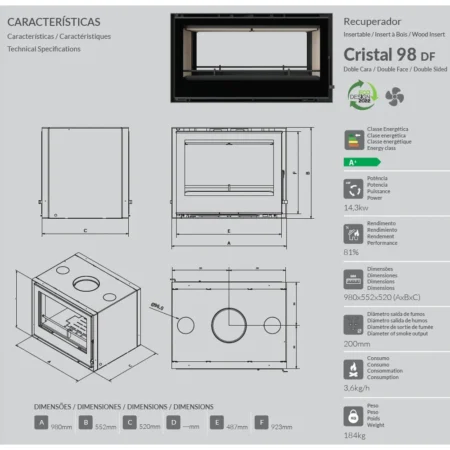 Chama Cristal 98 DF specs